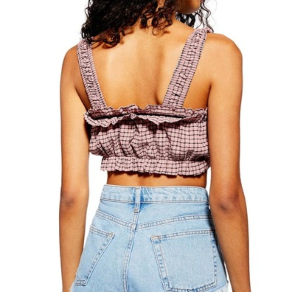 TOPSHOP Gingham Bralette Crop Top, Tank Top - Picture 2 of 2